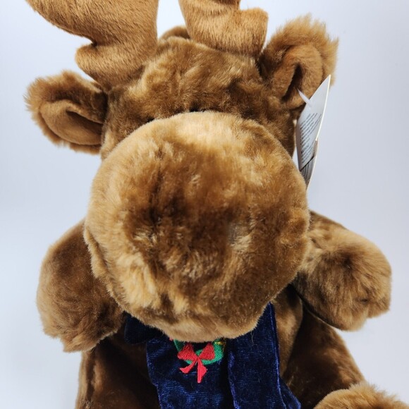 Vintage Dan Dee Christmas Reindeer Moose Plush Toy 15 in. with Tags Scarf - Picture 7 of 9